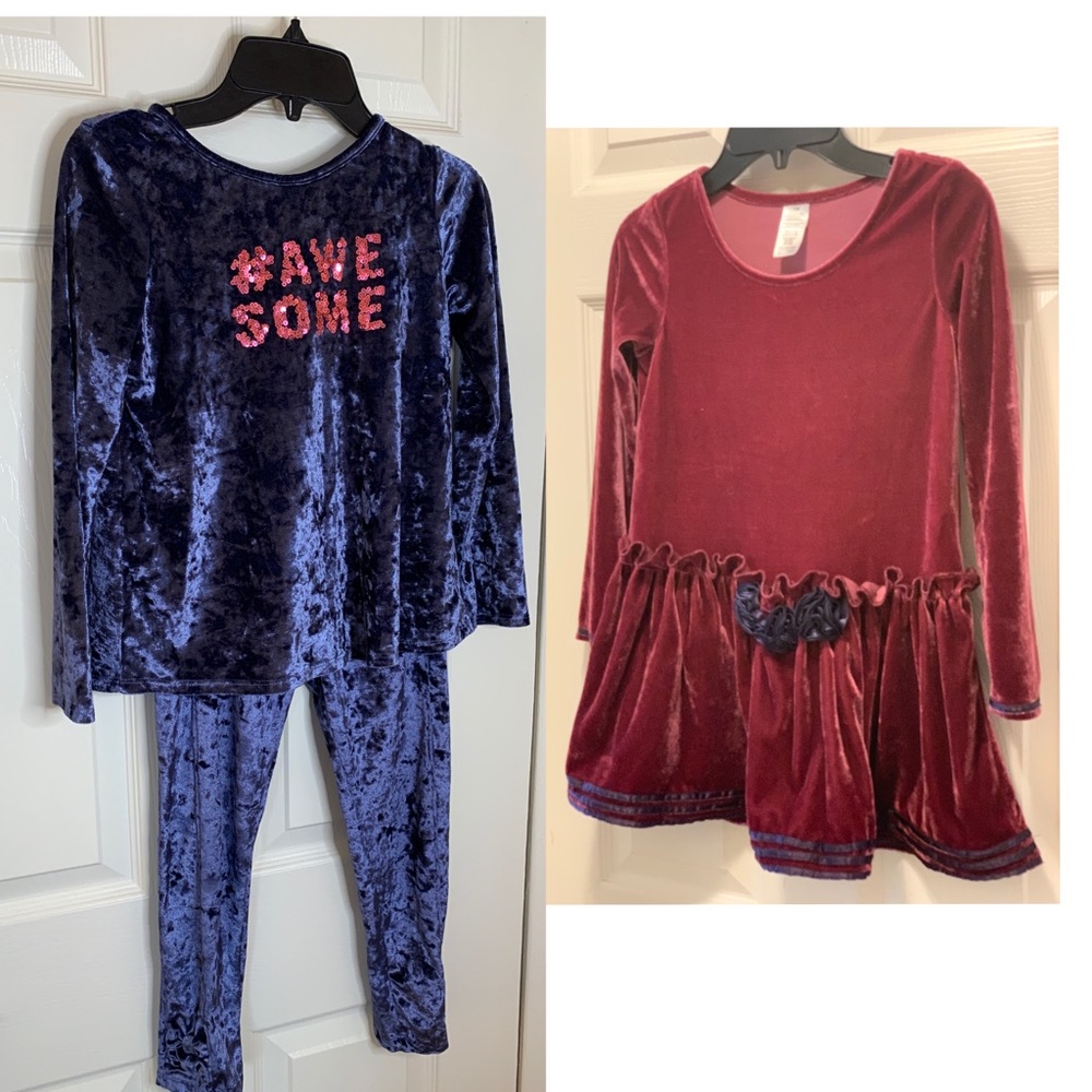 Girls velvet sets bundle